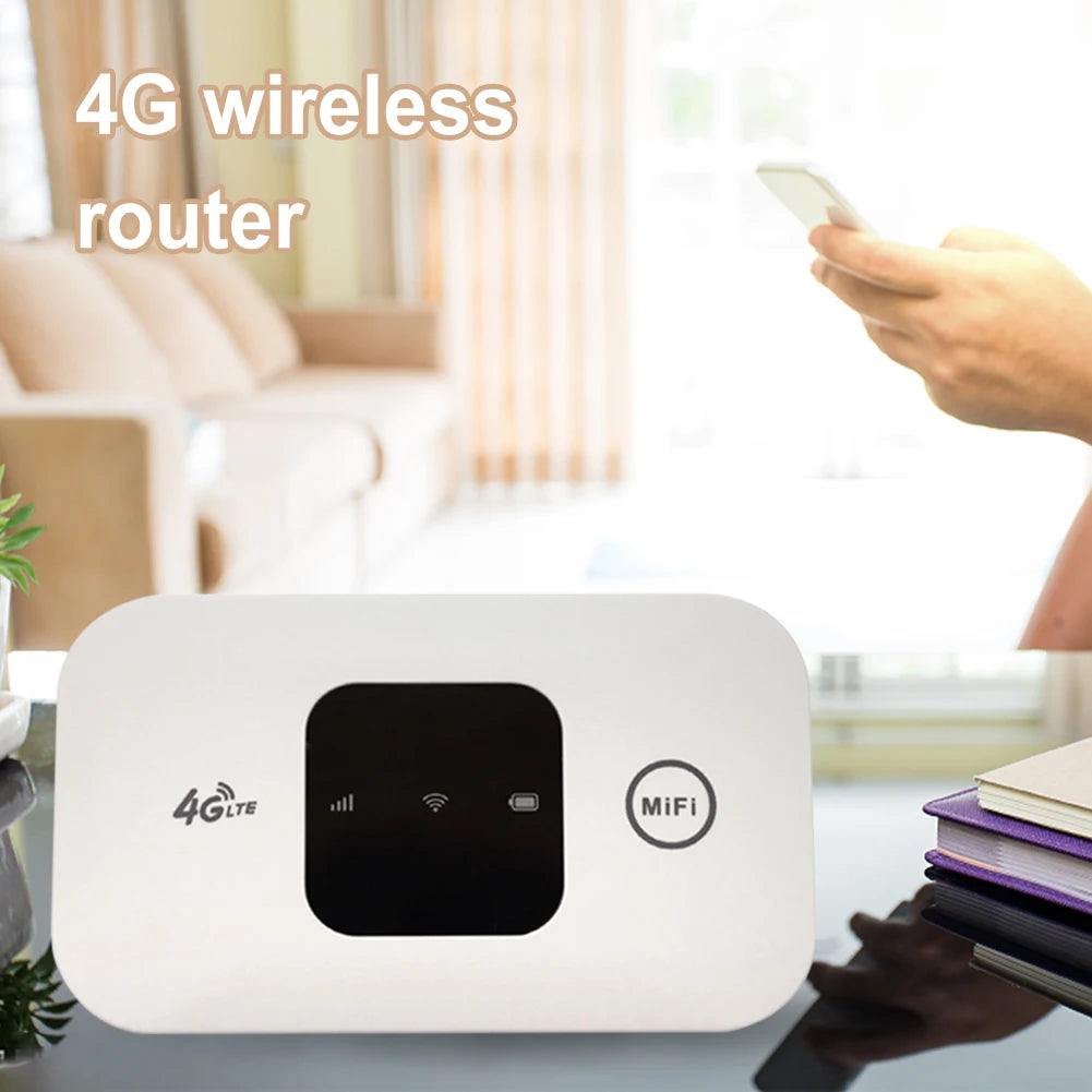 4G Pocket WiFi Router – Portable Wireless Modem with SIM Card Slot & 2100mAh Battery