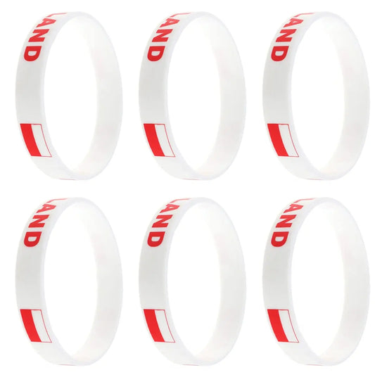 2pcs Poland Flag Silicone Bracelets - Sport Rubber Wristbands for Men & Women