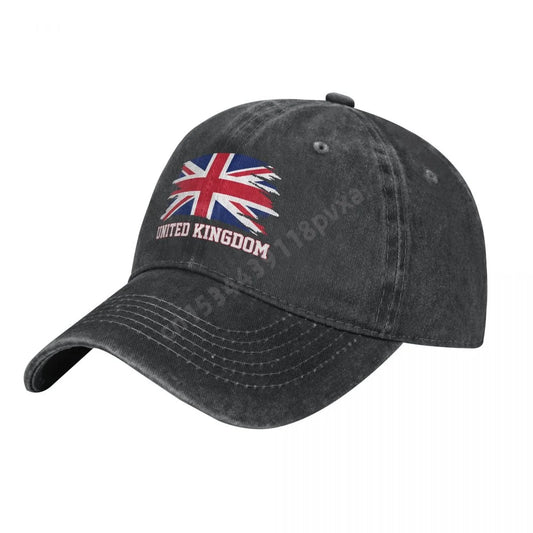 UK Unisex Adult Charcoal Washed Denim Baseball Cap