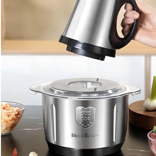 5L Electric Meat Grinder – Stainless Steel Multifunctional Food Processor, Chopper & Vegetable Slicer