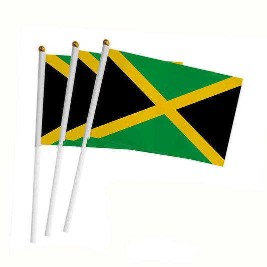 14x21cm Jamaica Hand Flag - Small Jamaican National Waving Flag for Decor & Gifts