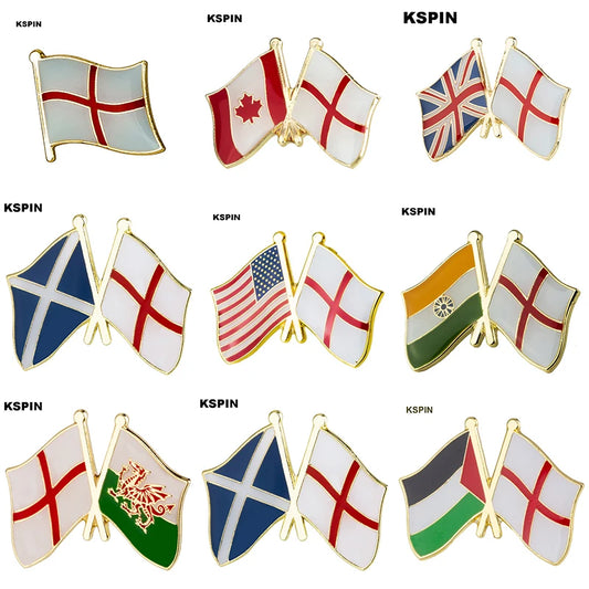 England Flag Lapel Pin – Patriotic Badge Brooch for Clothing, Bags & Accessories