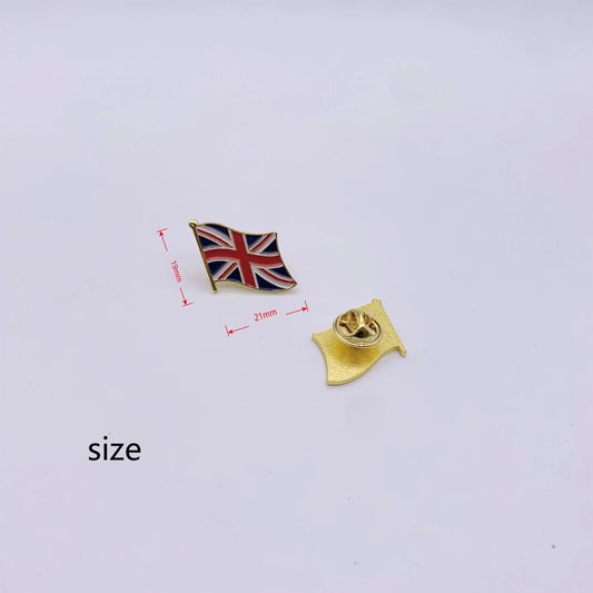100pcs Waving British Union Jack Flag Enamel Pins – Bulk England Metal Lapel Pins | National Flag Accessories
