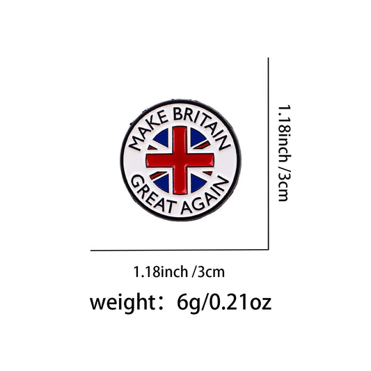 Make Britain Great Again Enamel Pin – Patriotic Lapel Badge | Fashion Brooch for Clothing, Bags & Accessories