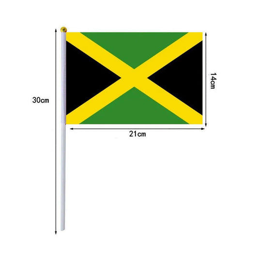 10 Pcs Jamaica Hand Waving Flags - 14x21cm Small Jamaica Flags Wholesale