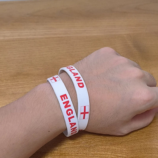2pcs England Flag Wristbands – Silicone Sports Bracelets for Men & Women | Patriotic Rubber Band Accessories
