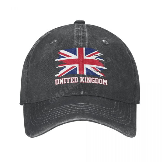 UK Unisex Adult Charcoal Washed Denim Baseball Cap