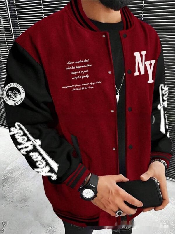 Men's Cardigan Baseball Uniform Jacket Coat - Image 4
