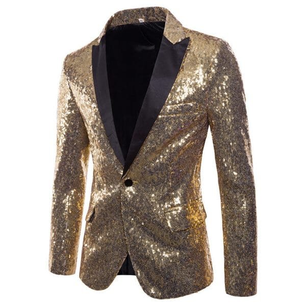 Men's Banquet Stage Costume Bar Sequin Suit Jacket - Image 2