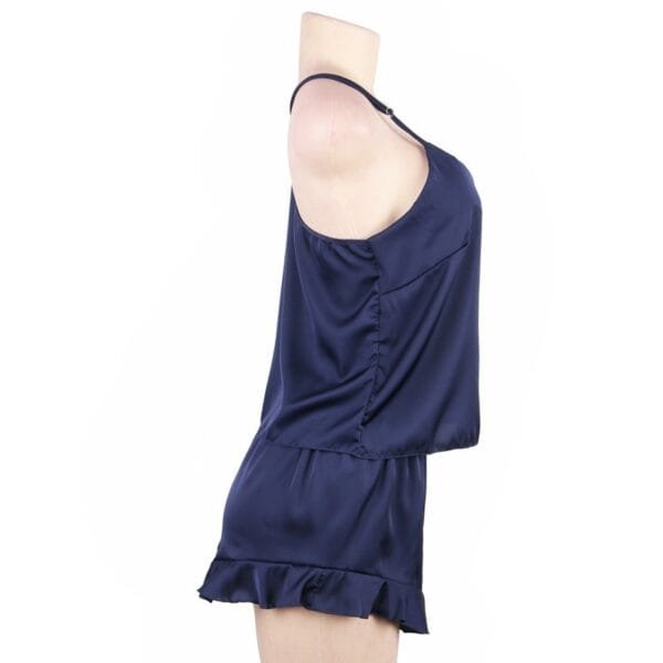 Comeondear Sleepwear Home Suit Summer V Neck Sexy Pyjamas Women Spaghetti Strap Loose Cami Top Shorts Pijama Satin Femme R80958 - Image 4