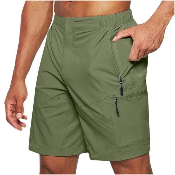 Men'S Casual Elastic Waist Strap Summer Shorts Casual Fit Fashion Outdoor Long Shorts For Men Knee-Length Straight Leg Pants Shorts - Image 7