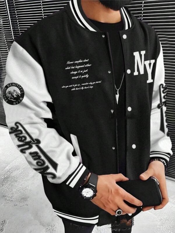 Men's Cardigan Baseball Uniform Jacket Coat - Image 3