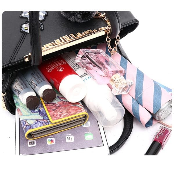 Handbags Fashionable Women's Handbags For Ladies Flower Pattern Crossbody Bags Splicing Color Shoulder Bags - Image 3