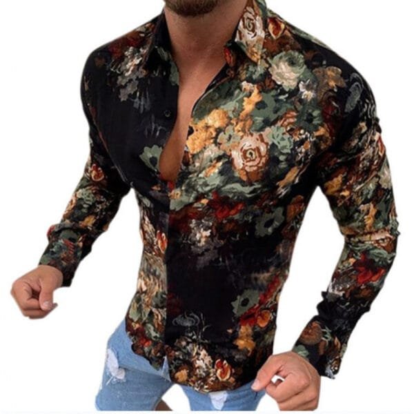European And American Men's Long-sleeved Shirt Casual Printing - Image 7