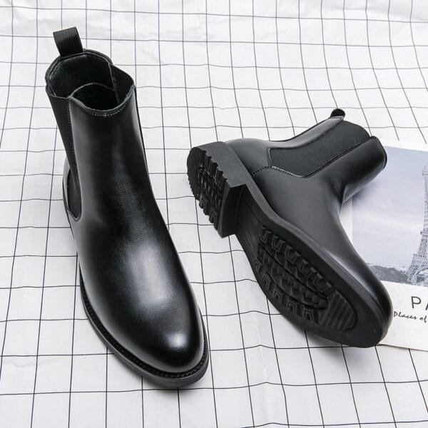 Men's Korean-style Trendy High Top Leather Shoes - Image 3