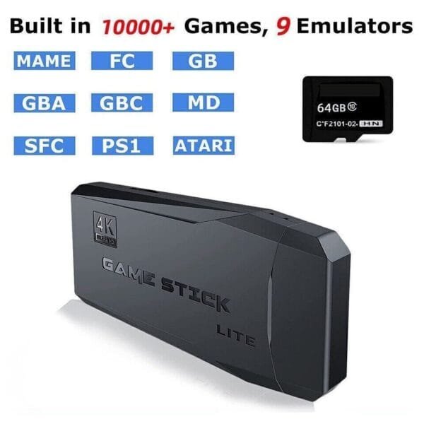 4K HDMI Retro Game Stick Console Plug Play 20000- Games 2 Wireless Controllers - Image 9
