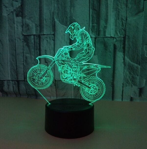 New style motorcycle 3D lamp seven color visual stereoscopic lamp LED gradual change touch remote control visual lamp 3D desk lamp - Image 4