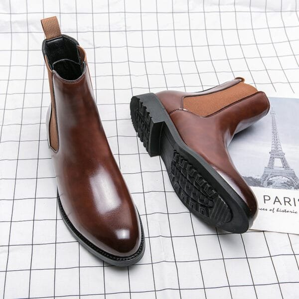 Men's Korean-style Trendy High Top Leather Shoes - Image 5