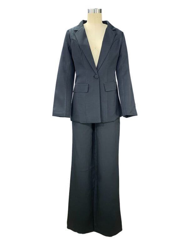 2 Piece Set  Spring Elegant Solid Long Sleeve Blazer Suit And Pants For Women Autumn Classic OL Street Outfit - Image 6