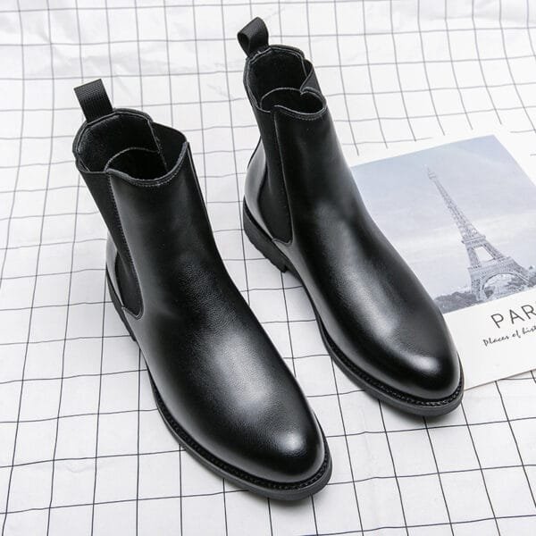 Men's Korean-style Trendy High Top Leather Shoes - Image 2