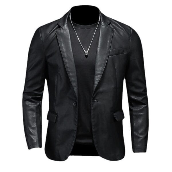 Suit Men's Leather Coat Casual Korean Style - Image 2