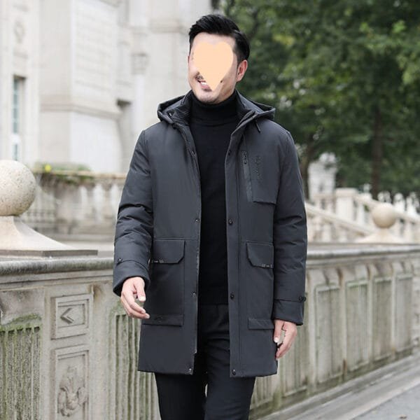 Men's Thick Mid-length Down Cotton-padded Jacket - Image 5