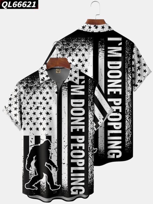 Creative 3D Digital Printing Stylish Loose Short Sleeve Shirt - Image 4