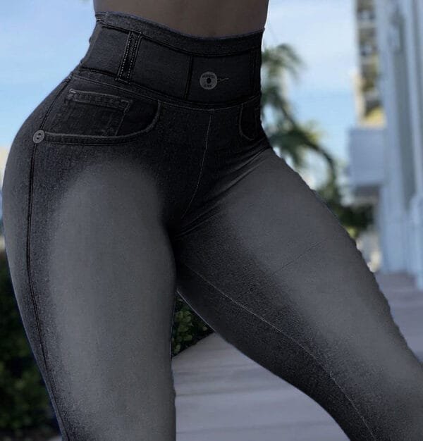 High Waist Camouflage Slim Fashion Button Stitching Casual Feet Trousers - Image 5