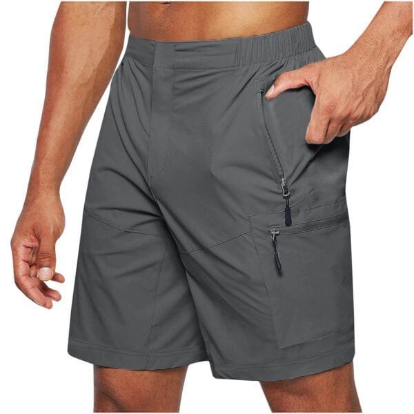 Men'S Casual Elastic Waist Strap Summer Shorts Casual Fit Fashion Outdoor Long Shorts For Men Knee-Length Straight Leg Pants Shorts - Image 2