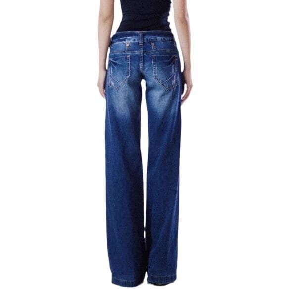 American-style Retro Low Waist Washed Straight Jeans - Image 6