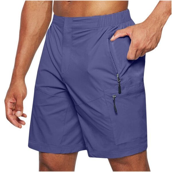 Men'S Casual Elastic Waist Strap Summer Shorts Casual Fit Fashion Outdoor Long Shorts For Men Knee-Length Straight Leg Pants Shorts - Image 9