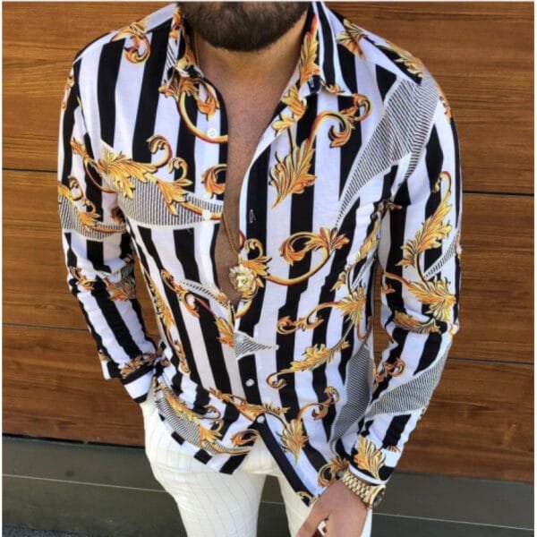 European And American Men's Long-sleeved Shirt Casual Printing - Image 10