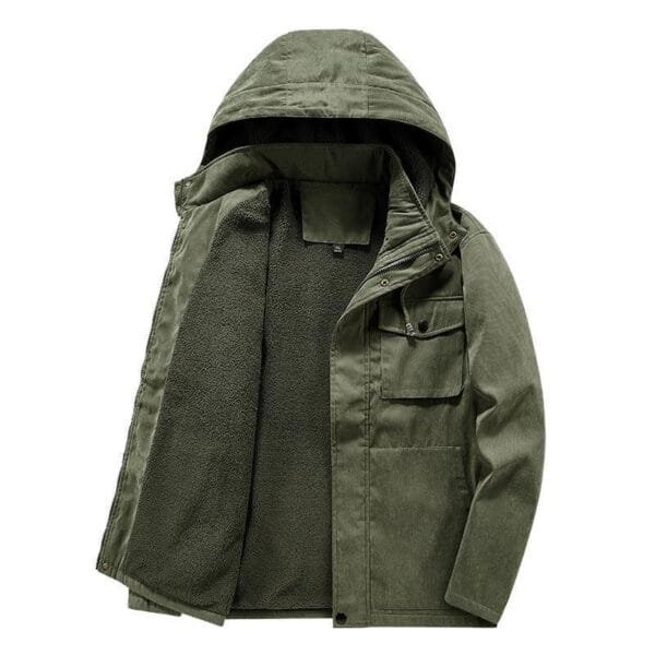 Thick Detachable Hat Lambswool Jacket - Image 7